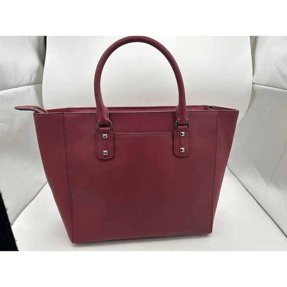 Michael Kors Dark Red Leather‎ Studded Bag Includes Strap EUC - Picture 2 of 13